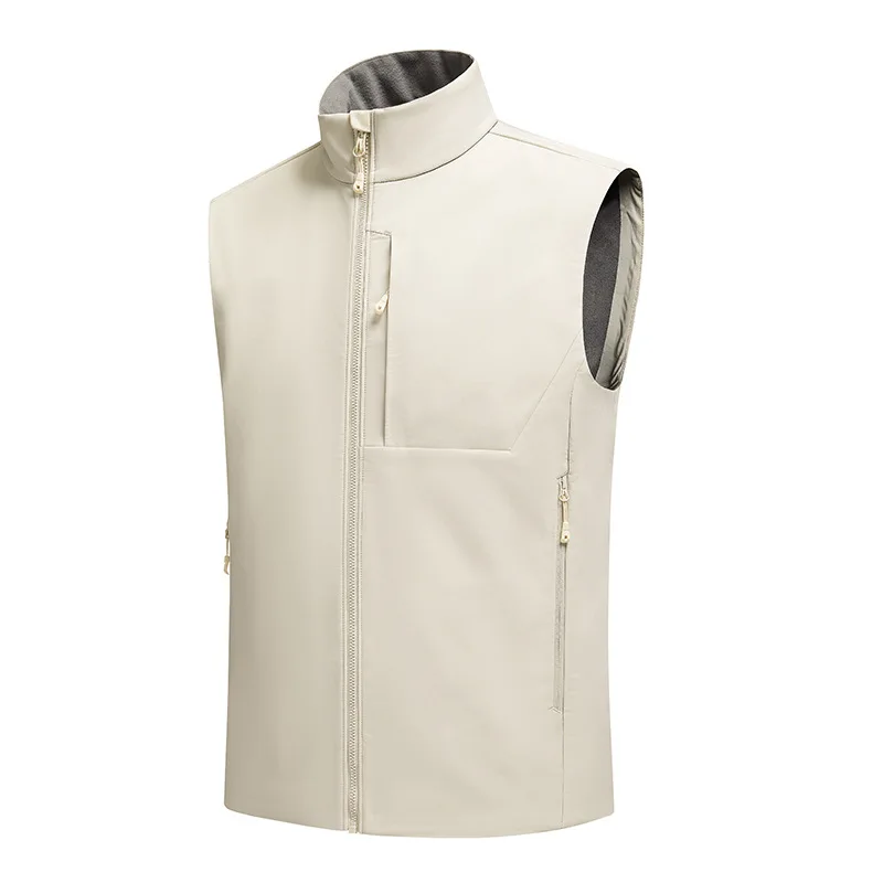 Men's autumn and winter outdoor lightweight anti-splashing water warm stand-up collar vest jacket tooling vest sports vest