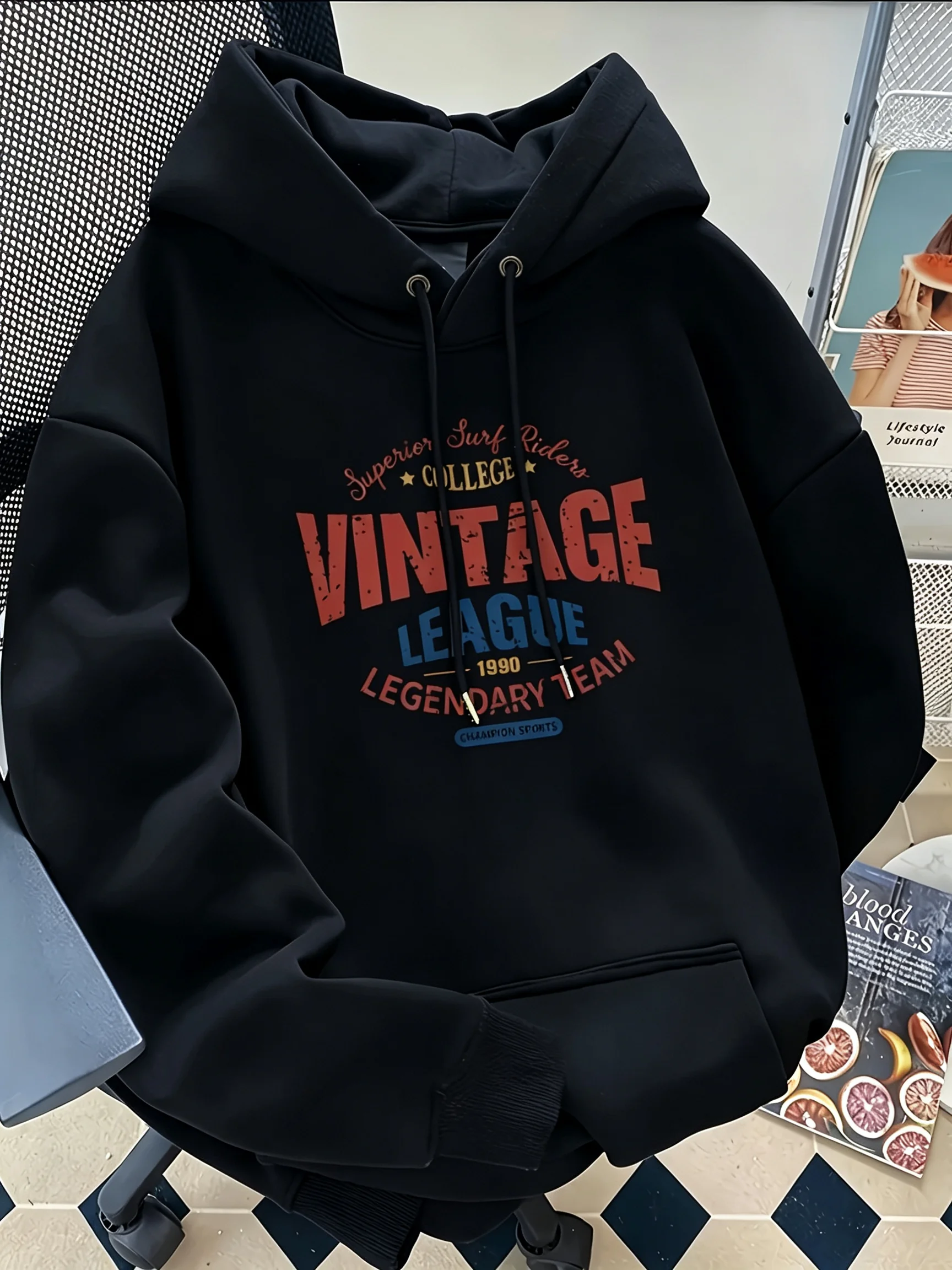 Herbst- und Winter-Kapuzenpullover im koreanischen Stil mit Print, lässig, multifunktional, leicht zu tragen, ideal für den Alltag und den Weg zur Arbeit. – Detail 14