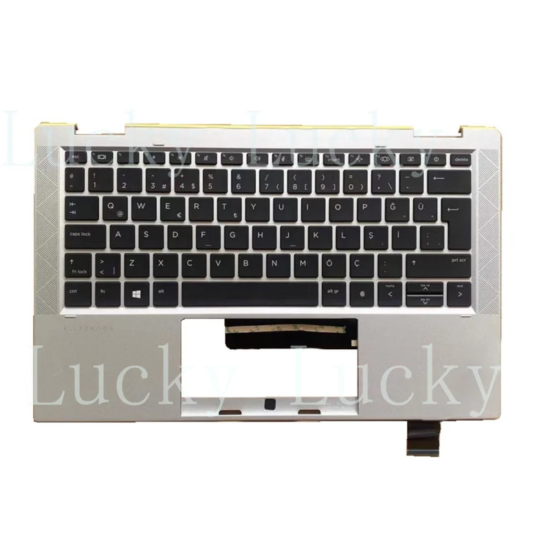 f   Turkish TR Keyboard&PalmRest For HP X360 1030 G7 M16981-141 with backlit Silver