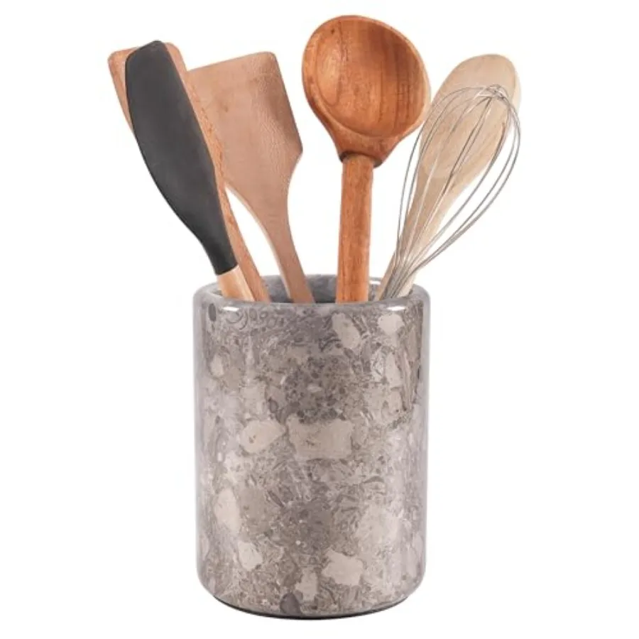 

Marble Utensil Holder 6.5" Inch Handmade Spatula Set for Kitchen Counter, Marble Cooking Utensils Jar and Kitchen entials Organ
