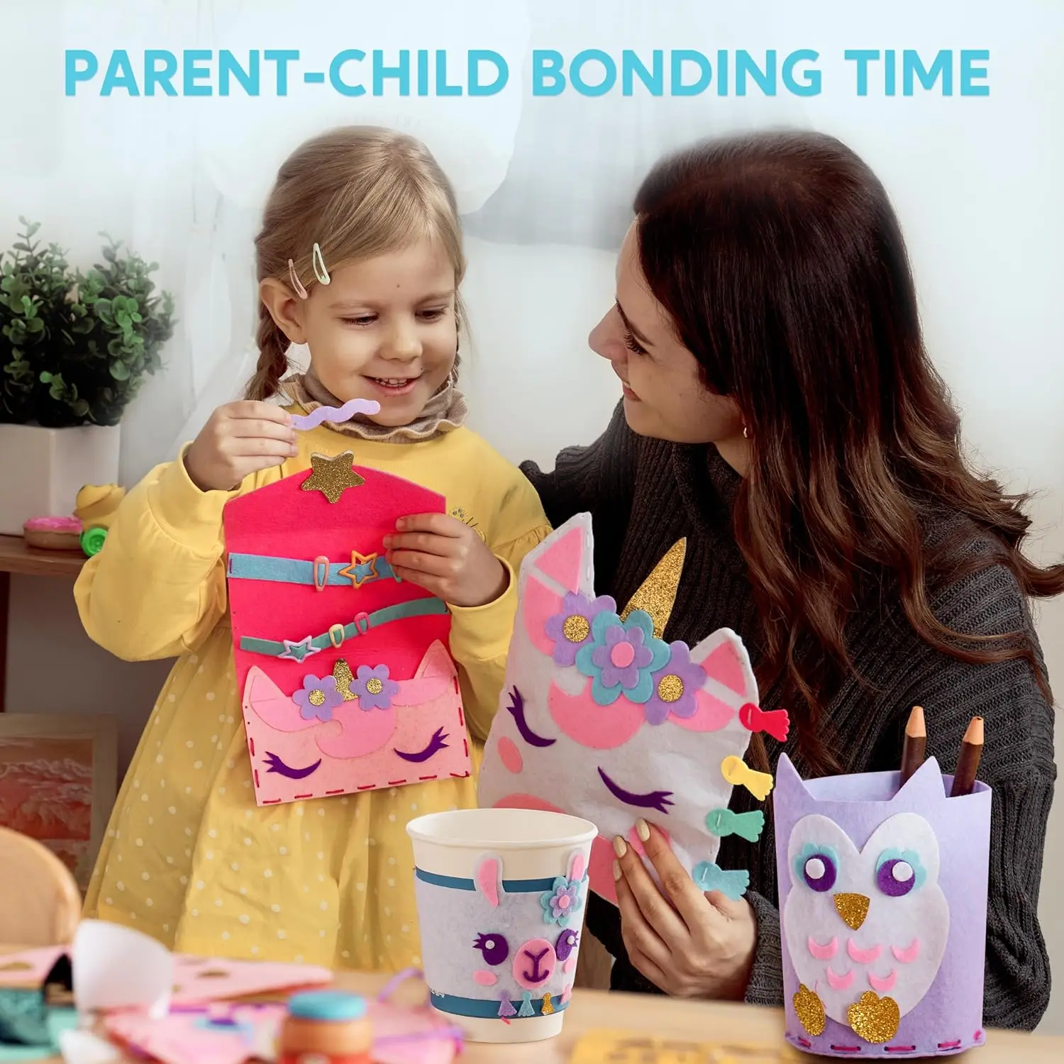 JOYFY 7 Projektów do Szycia Mój Pierwszy Zestaw do Szycia dla Dzieci - Łatwe DIY Rękodzieło dla Dziewczynek na Urodziny, Prezenty Świąteczne, Jednorożec i Syrenka