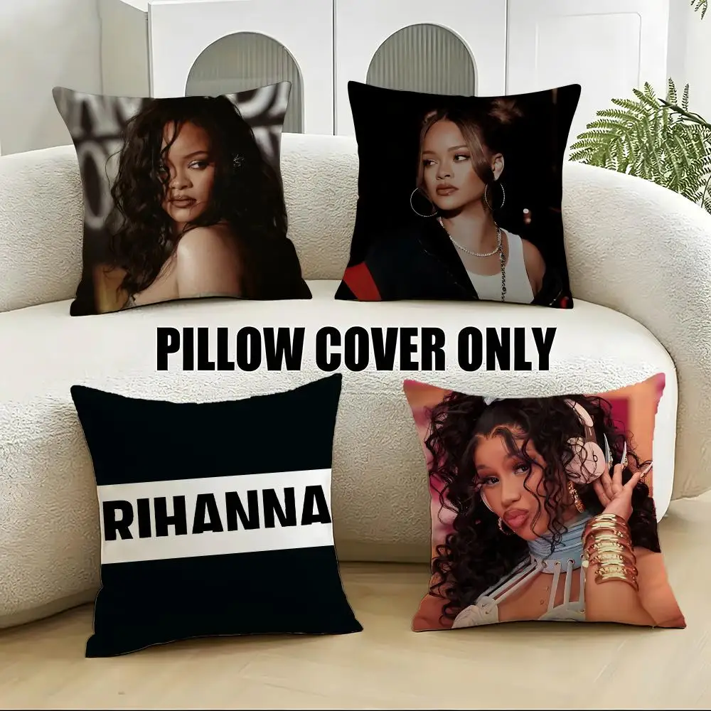 Capa de Almofada Diva R-RihannaS 4 Peças, Capas de Almofada Macias de Pelúcia 40x40 45x45 para Sofá e Quarto