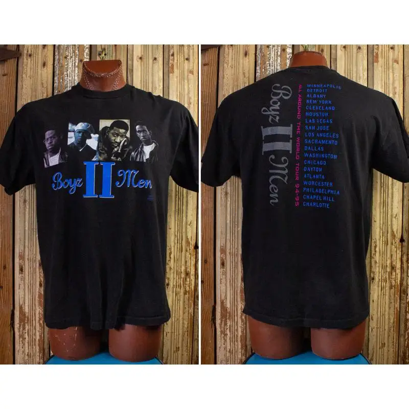 

Vintage Boyz II Men All Around The World Concert Rap Tee 1994-95 Black