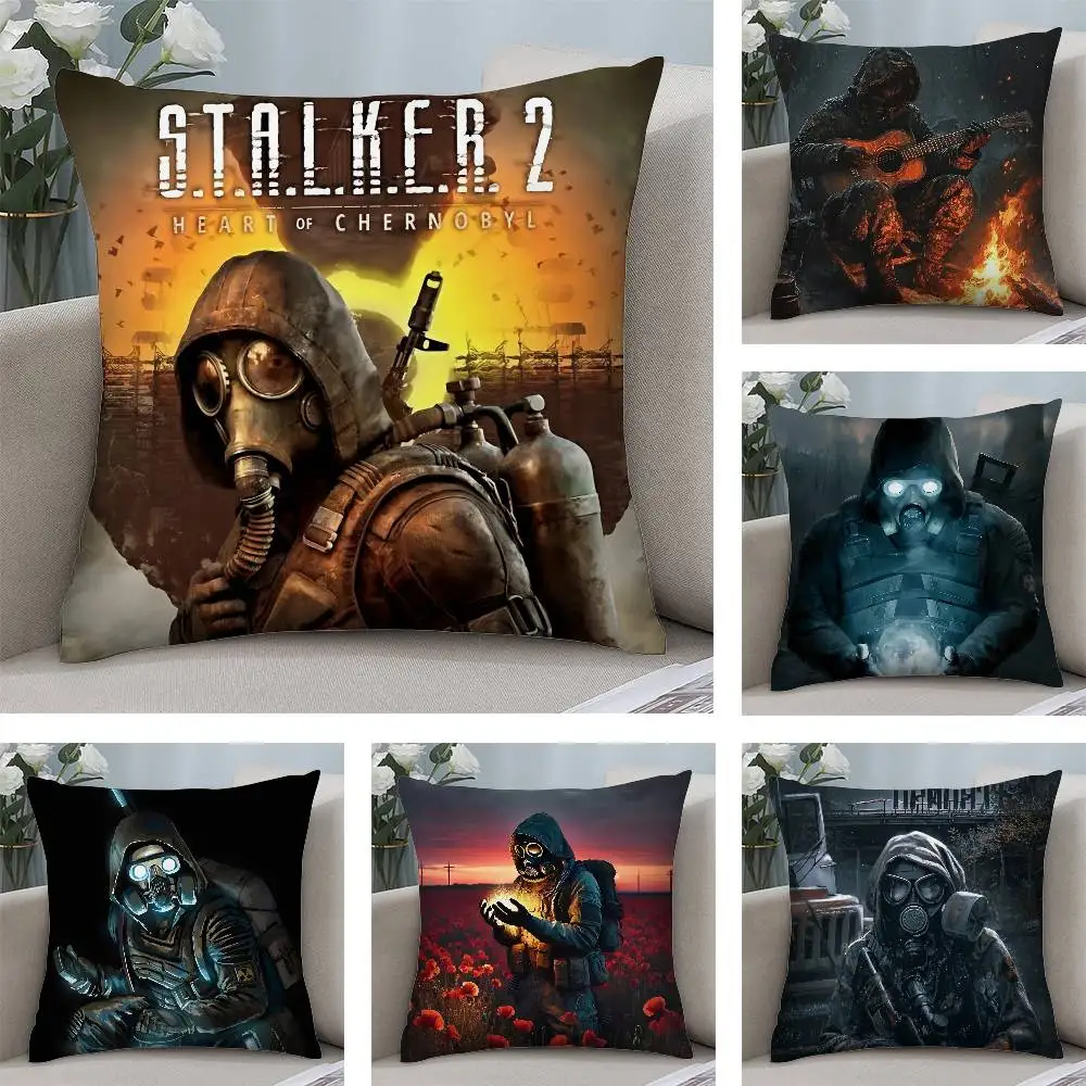 

S-Stalker 2 Cool Game Pillow Case Short Plush Double-sided Print Square Throw Pillow Covers Sofa Home Cushion Decor