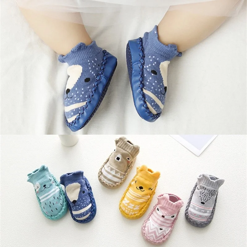 Fashion Baby Socks Rubber Soles Newborn Sock Autumn Winter Children Non-slip Soft Sole Socks