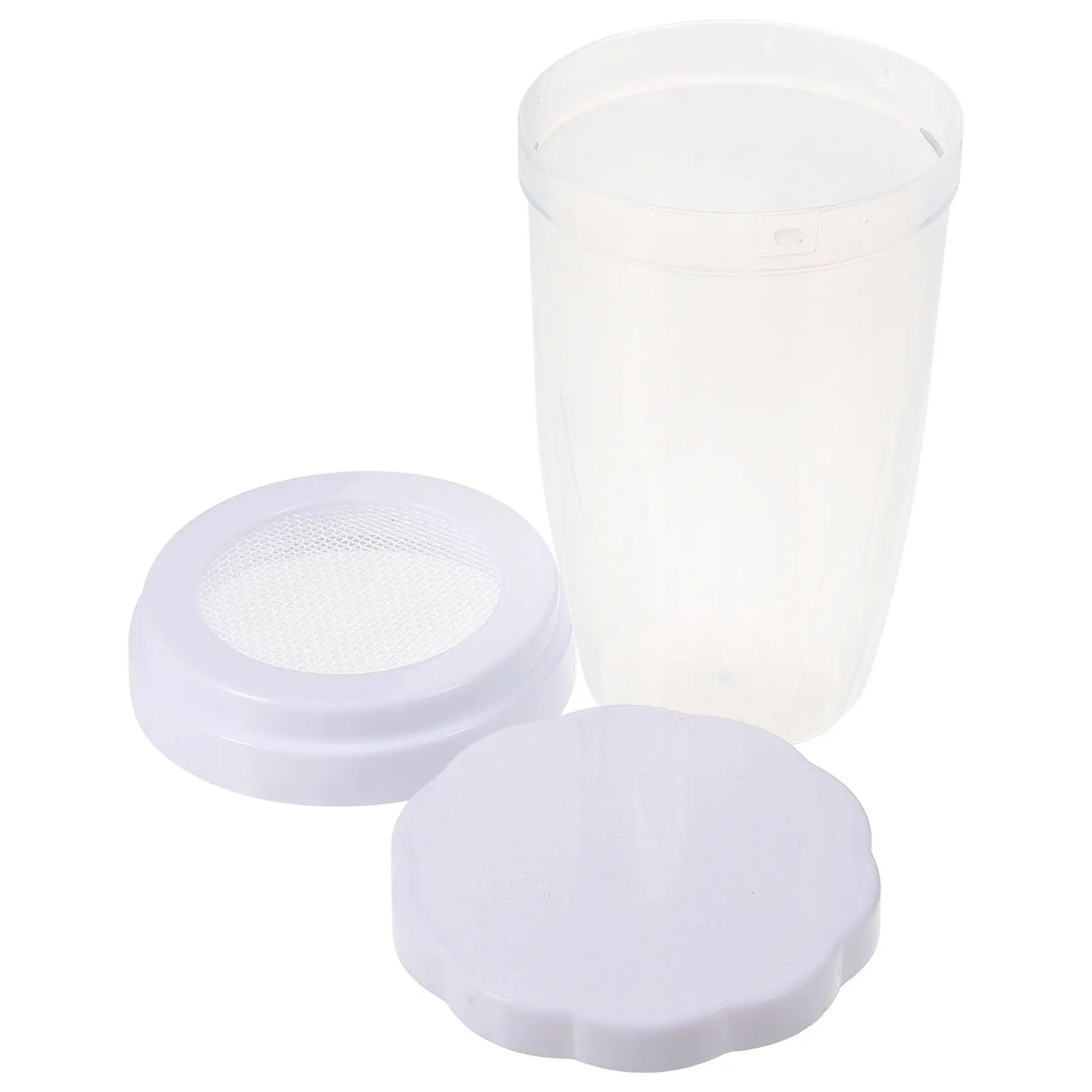 

1pcs White Powdered Sugar Shaker Duster with Lid for Baking Flour Cocoa Chocolate Sifter Dispenser Home Kitchen Tool
