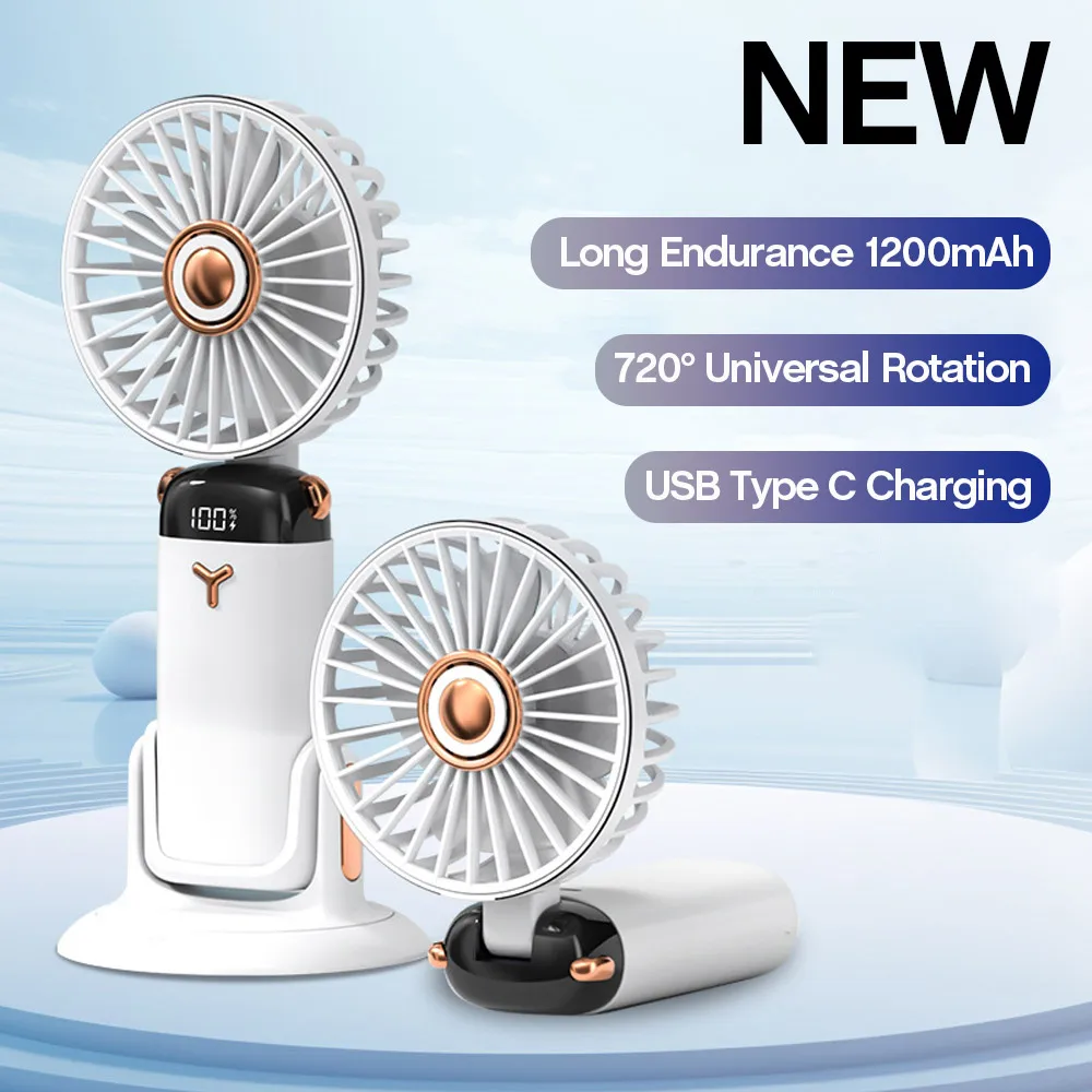 

5-скоростной перезаряжаемый вентилятор и портативный мини-вентилятор и присоска, складной портативный настольный уличный подвесной дисплей для шеи для стола, ванной комнаты, тренажерного зала