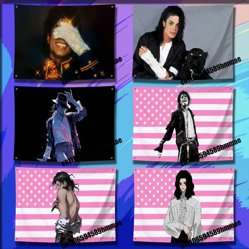For 150x200cm 100x150cm 50x70cm Gift Bedroom Singer Songwriter Dancer M-Michael J-Jackson Flag Wall Banner Tapestry Cover