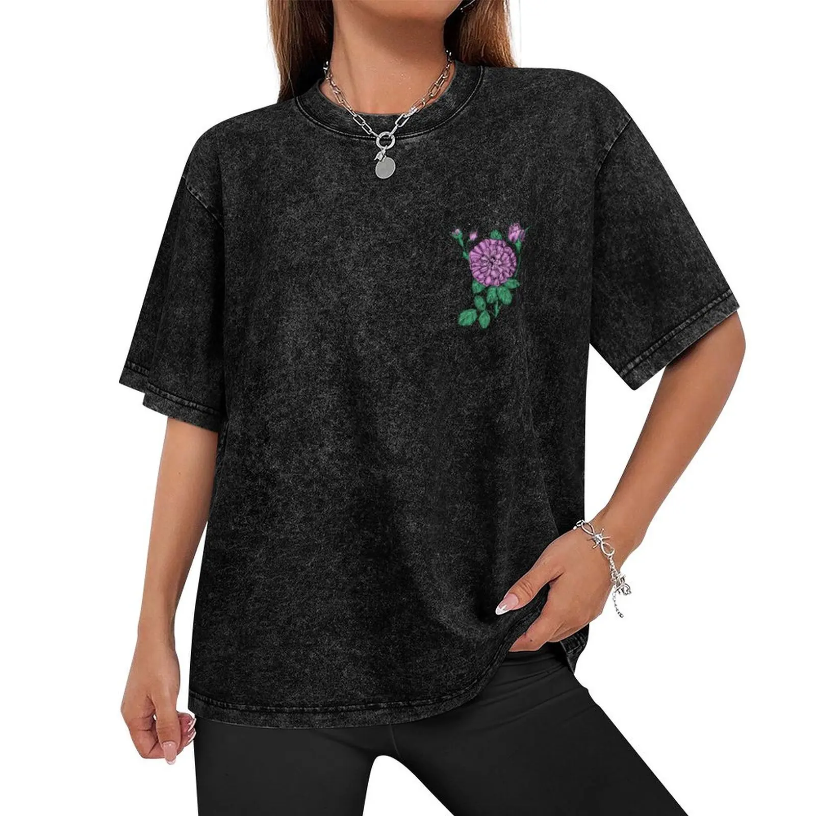 Purple Rosette Rose Bloom Very Full 40+ Petals In 3+ Rows T-Shirt boys whites plus size clothes mens designer clothes