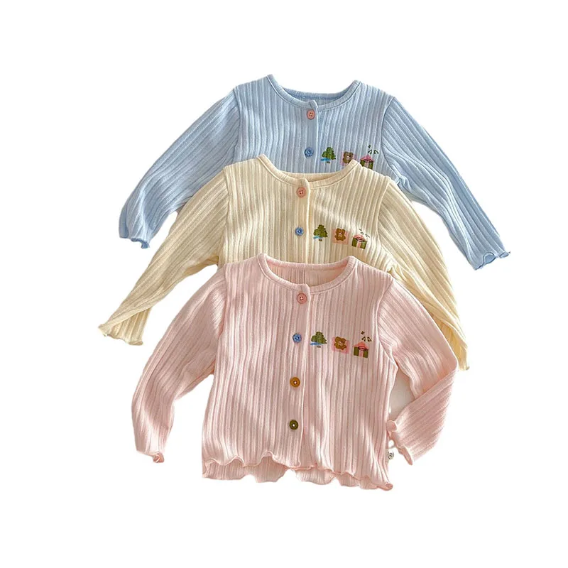 MILANCEL New Spring Kids Cardigan 0-5T Children Cute Colorful Buttons Sweater Jacket Girls Sweet Coat