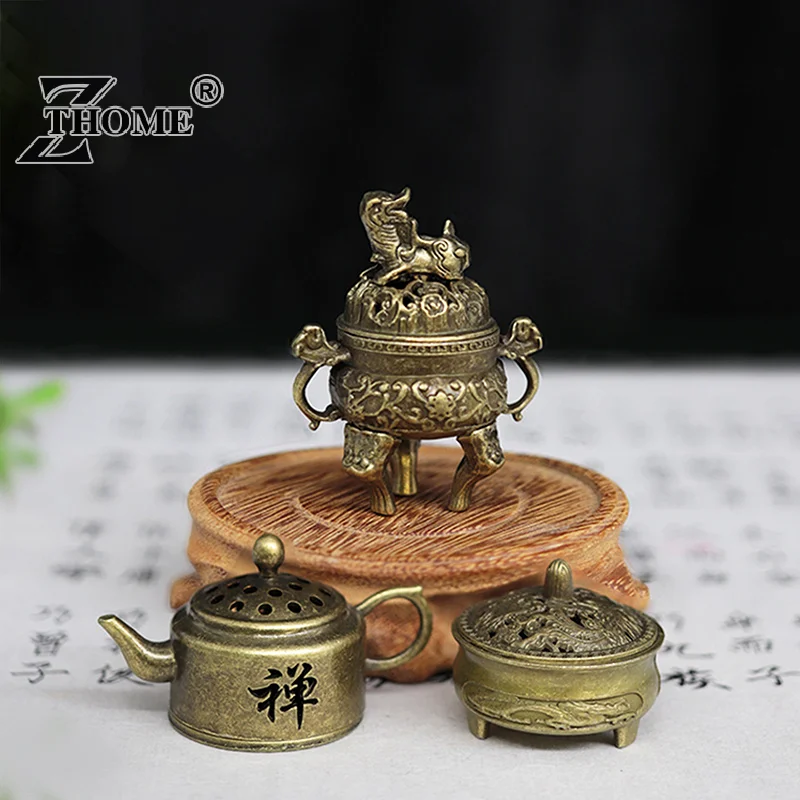 Mini Zen Style Incense Alloy Mini Boshan Incense Burner Chinese Ancient Home Indoor Decoration Sandalwood Stick Cense Holder