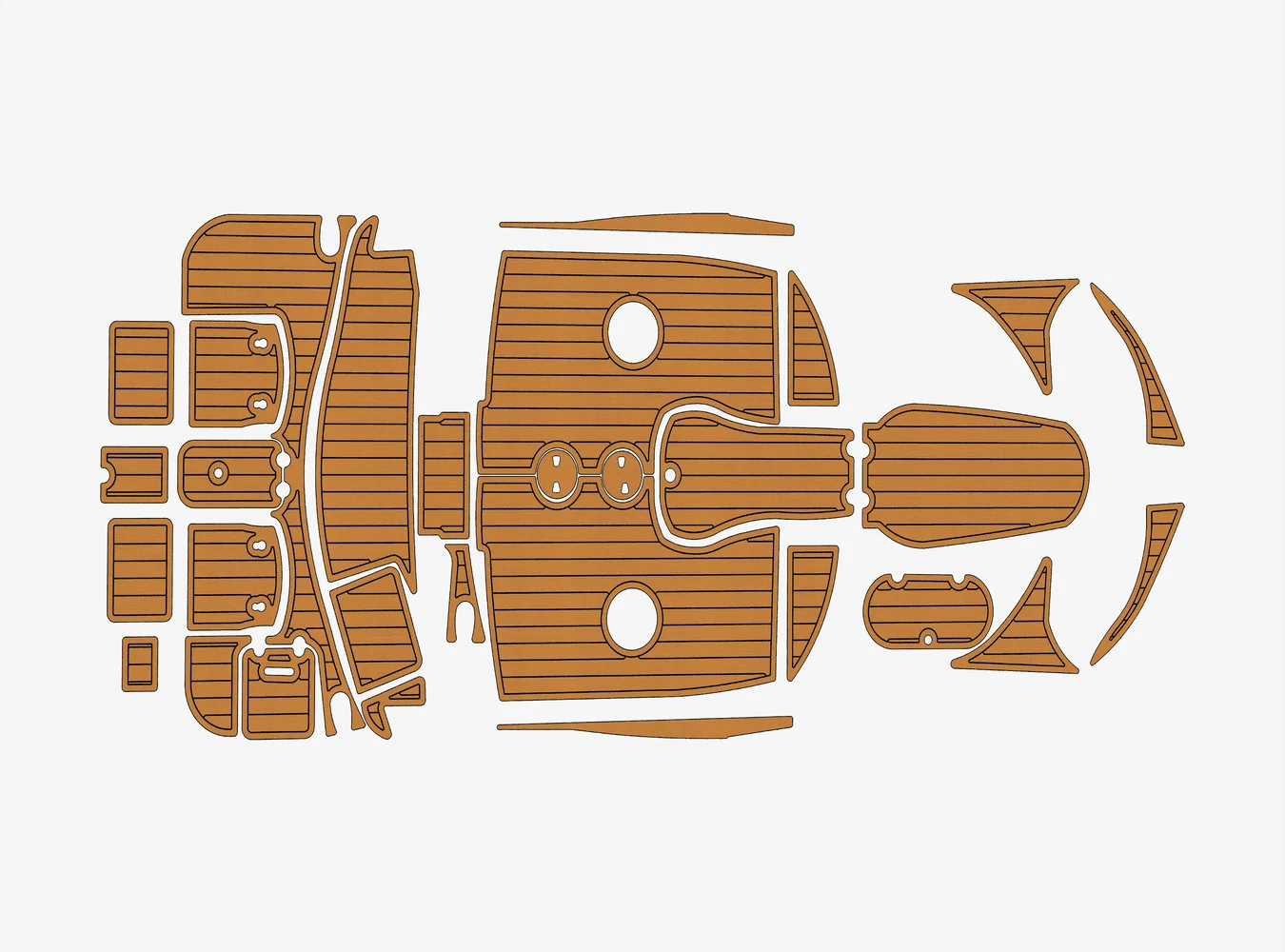 

2012-2015 Rinker 196 1/4 дюйма, 6 мм, пена EVA, нескользящий морской коврик из тикового дерева, настил из ПВХ, оздоровительный ковер, морской пол