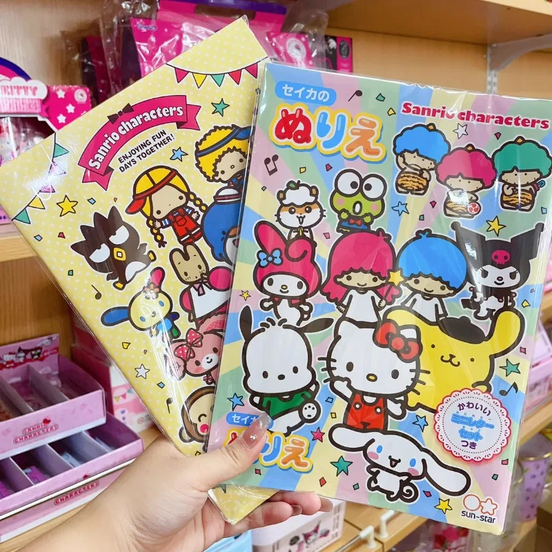 Sanrio Series of Thickened Drawing Book Children's Coloring Melody Bonbonribbon Cinnamoroll Book Students Watercolor Book Toys