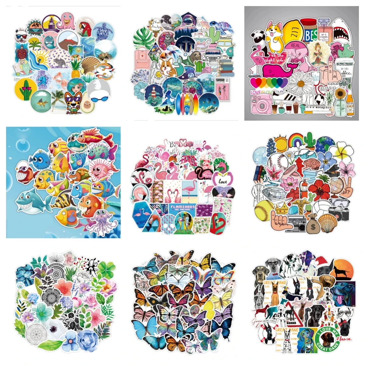 10/30/50PCS Color Small Fresh Sticker Series Personality Cartoon Graffiti Laptop Luggage Skateboard Guitar Decoration Wholesale