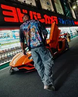 Youngla- Fashion Men's Fashion Game Anime Cartoon Extra Large Loose T-shirt Summer Gym Sports Leisure Fitness Short Sleeve Top