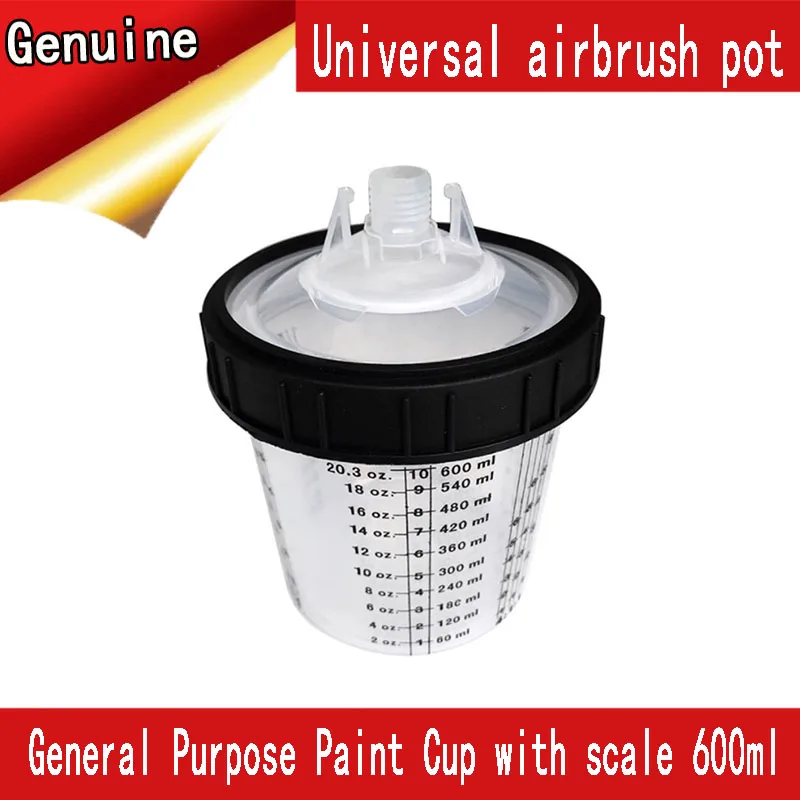 Universal disposable spray gun pot, spray gun pot without washing 600 ml adapter with scale paint cup plastic pot