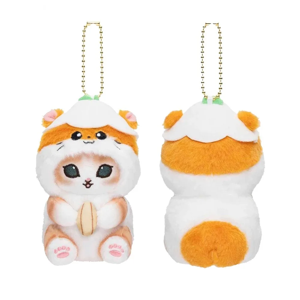 Kawaii Mofusand Cross-Dressing 10-12 cm Hello Kitty e Kuromi Portachiavi in peluche Anime Peluche Bambola Sanrio Zaino Ciondolo