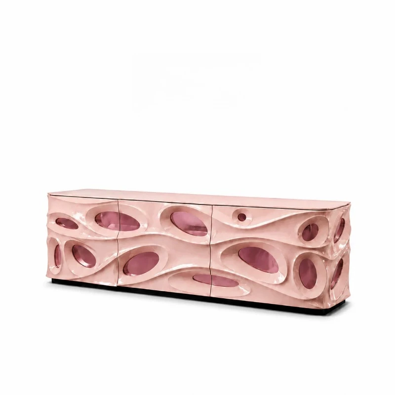 Light luxury high-end art dopamine living room entryway wall-side decorative cabinet