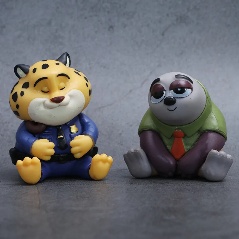 6pcs/Set Zootopia 2 Animals Action Figure Toy Judy Nick Fox Figure PVC Desktop Decoration Model Doll Toy Fans Gift