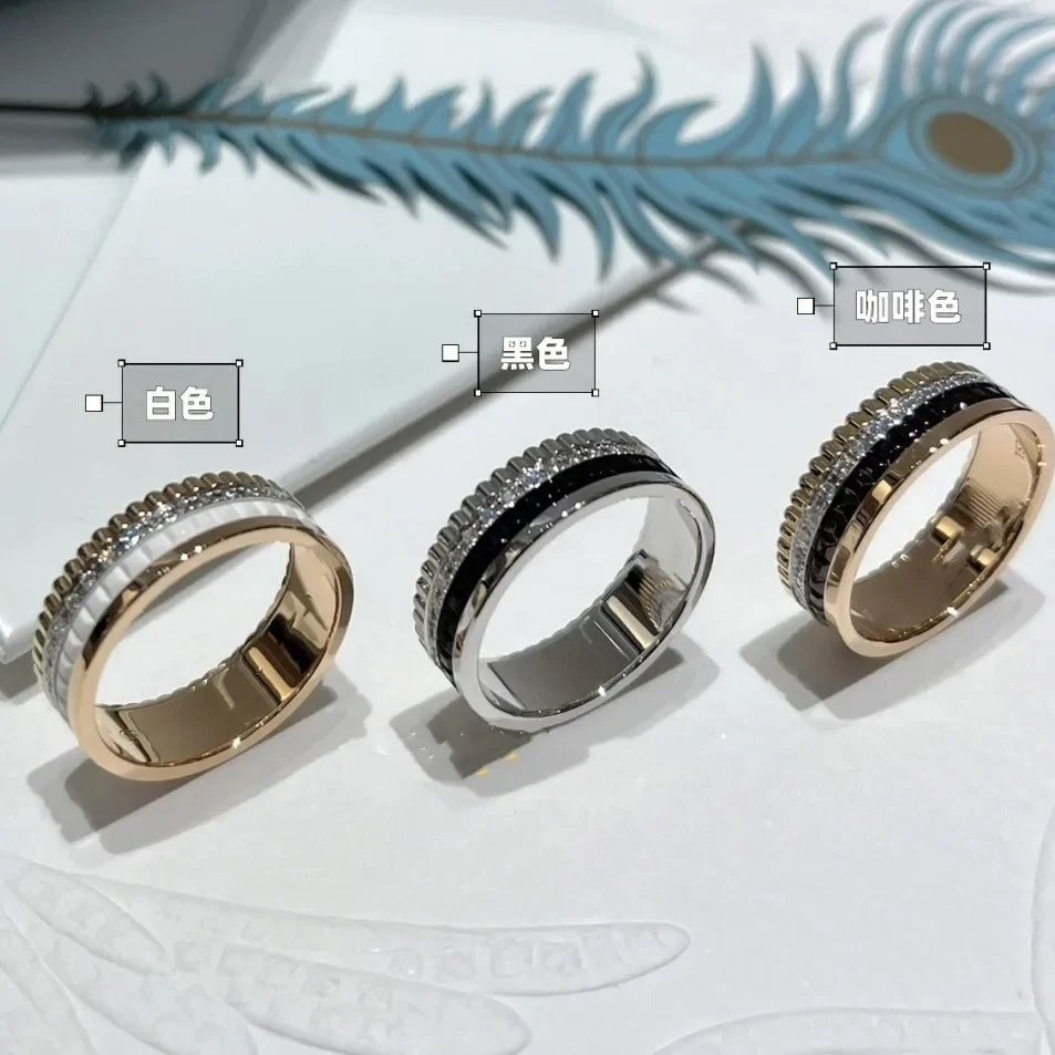 European high-end brand jewelry - Baolong ring 925 silver ceramic rotating couple ring, party frenzy luxury gift - free shipping