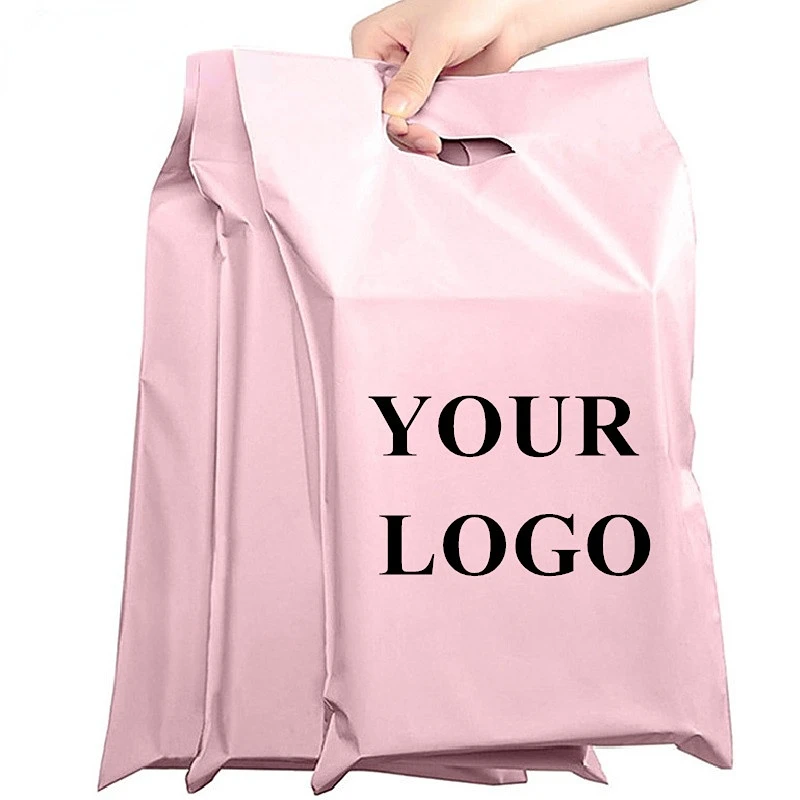 Portable Black/Pink/White Poly Mailer Adhesive Envelopes Thank You Courier Birthday T-shirt X-mas Express Logo Printing Pouches