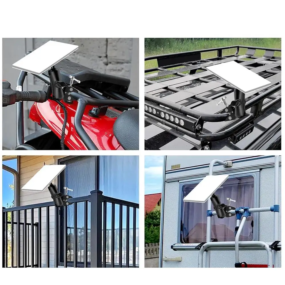 For Starlink Mini Clamp Bracket Kits Multifunctional Adjustable Pole Mount Roof Mount for RV/Yacht/Camper/Guardrails