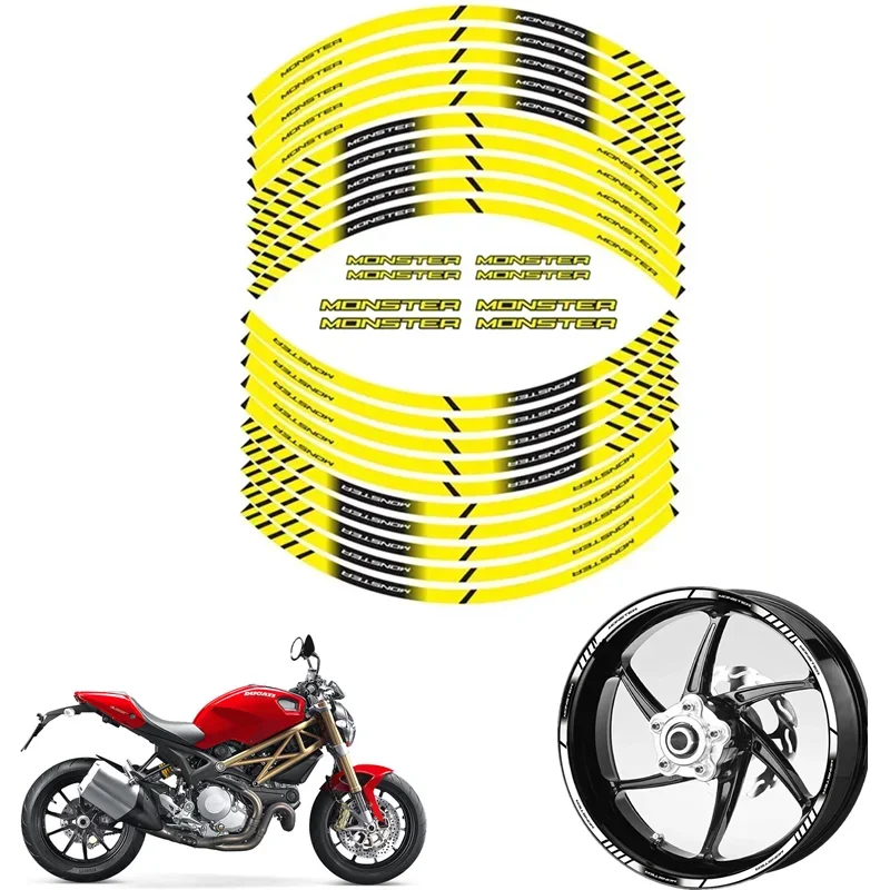 Per DUCATI MONSTER 600 620 696 750 900 937 1100 parti del motociclo Contour Wheel Decoration decalcomania Sticker - D