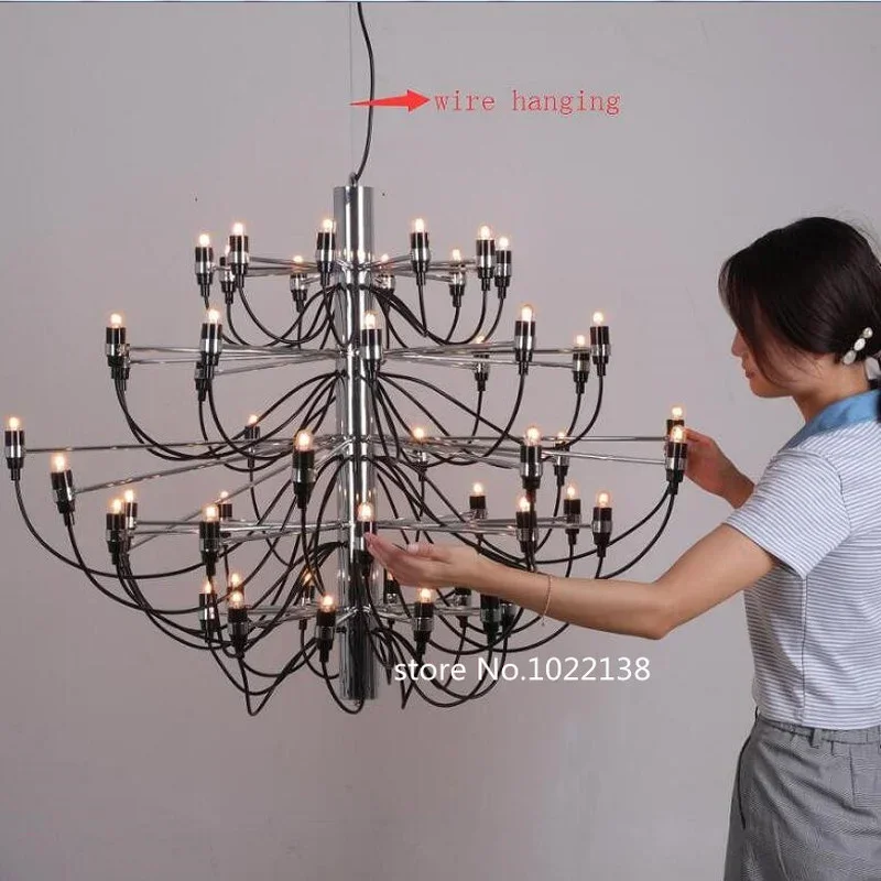 Modern Nordic Italian Summer Fruits 18/30/50 Chandeliers Ceiling Gold Silver Black Luxury Pendant Light for Living Room Hotel