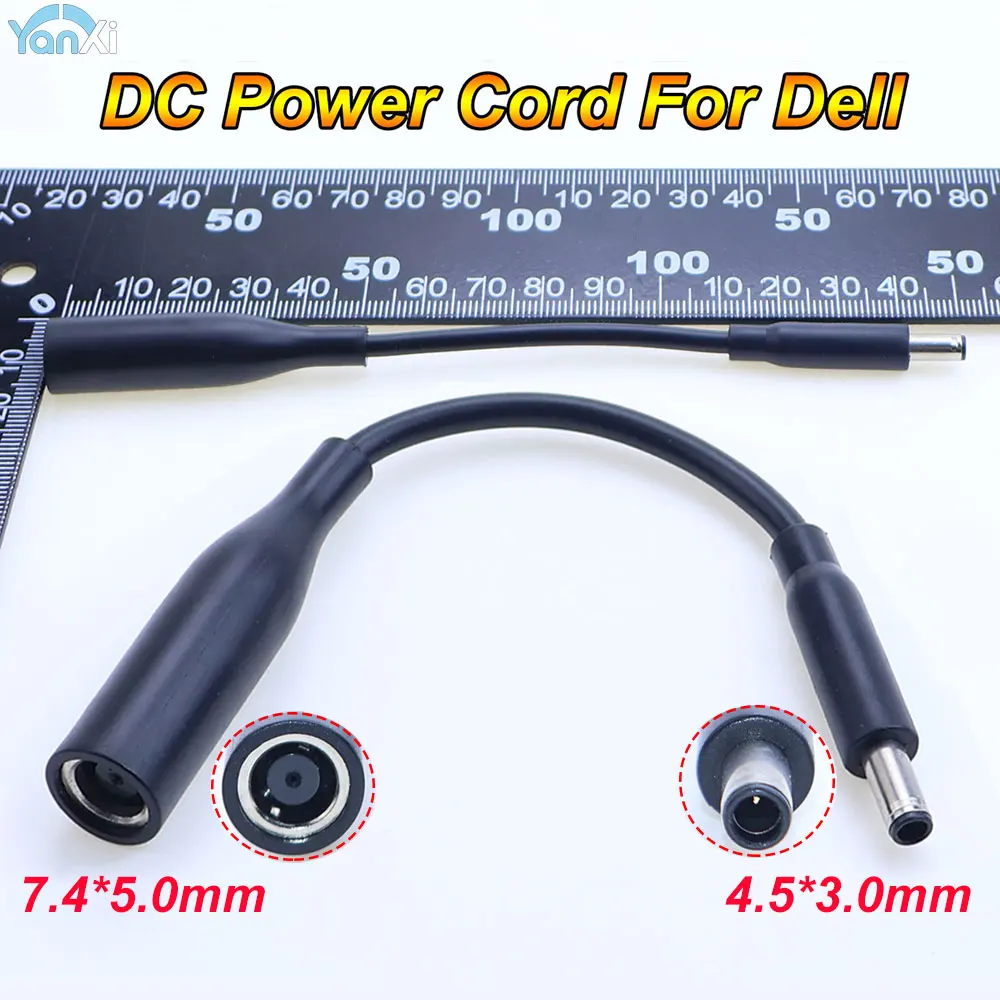 DC-Stromkabel Ladegerät Laptop-Adapterkabel 7,4*5,0mm Buchse auf 4,5*3,0mm Stecker mit zentralem Pin für Dell Laptop