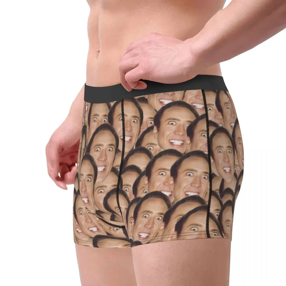 Cool Nicolas Cage Meme Boxers Shorts Panties Male Underpants Breathable Briefs Underwear