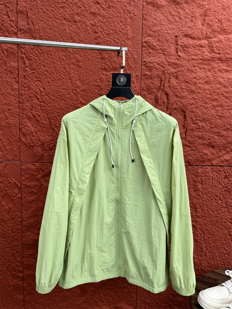 Мужская свободная посадка с капюшоном и защитой от ультрафиолета, повседневная летняя одежда свободного покроя с капюшоном