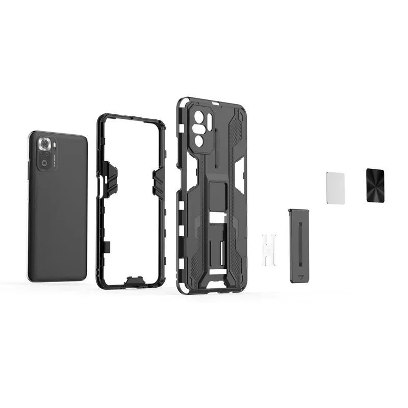 For Xiaomi Redmi Note 10 10S Case Armor Magnetic Car Holder Kickstand Phone Case For Redmi Note 10 Pro Max Note10 S Back Cover