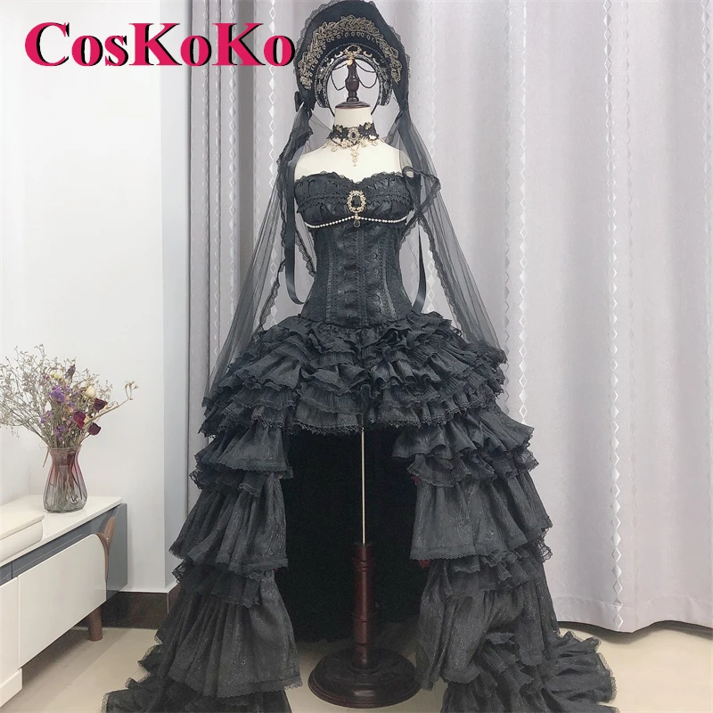 CosKoKo [Customized] Lilith Cosplay Anime Costume Cover Gorgeous Sweet Black Formal Dress Women Party Role Play Clothing New