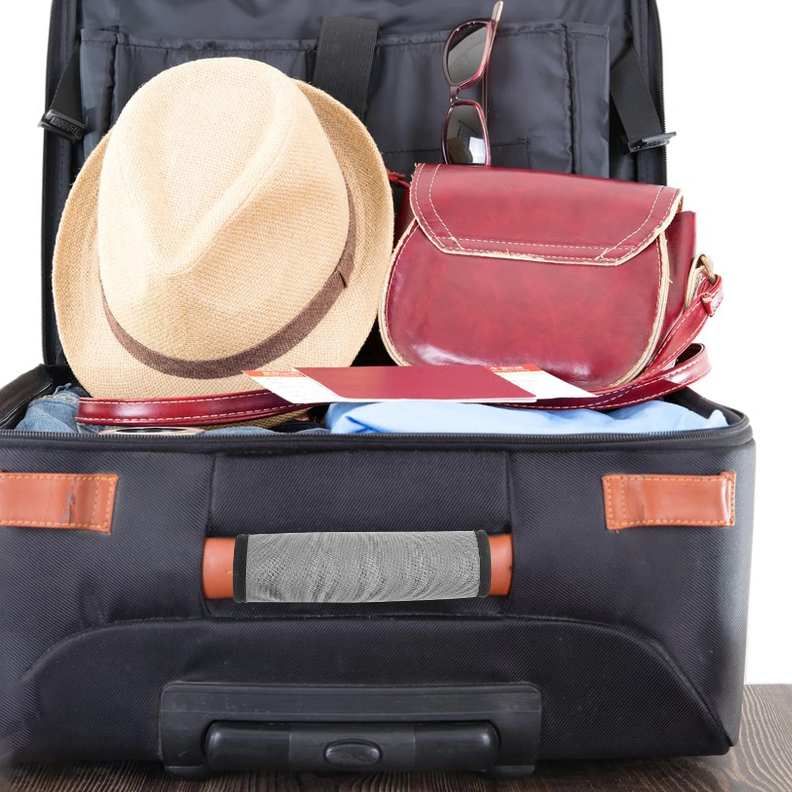 

2pcs Luggage Handle Wrap Cover Suitcase Bag Protector Grip Soft Neoprene Travel Accessory Work Trip Camping Fishing Durable