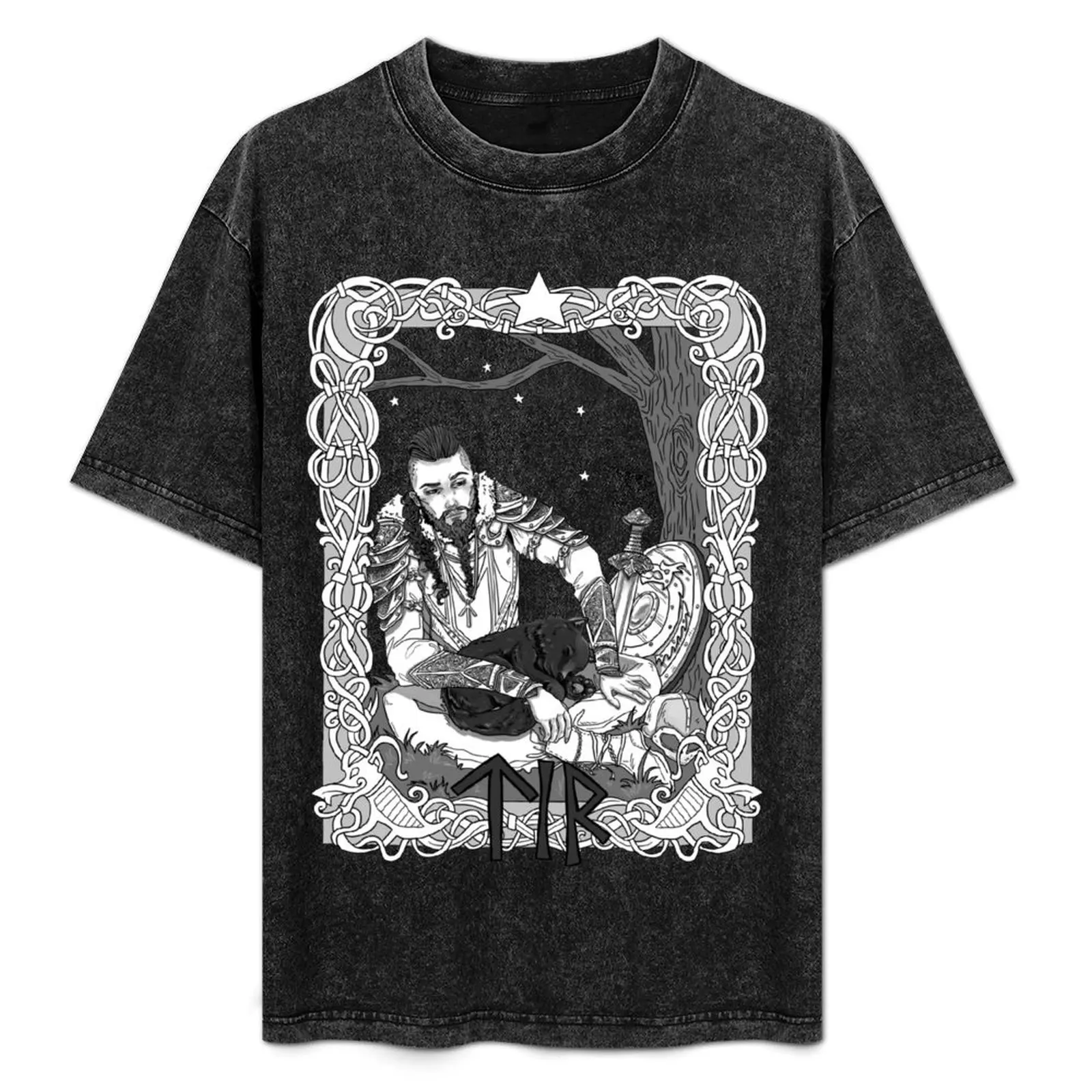 

Tyr, God of Justice, Guidance, and Right Action T-Shirt Modern Print Casual T-Shirt