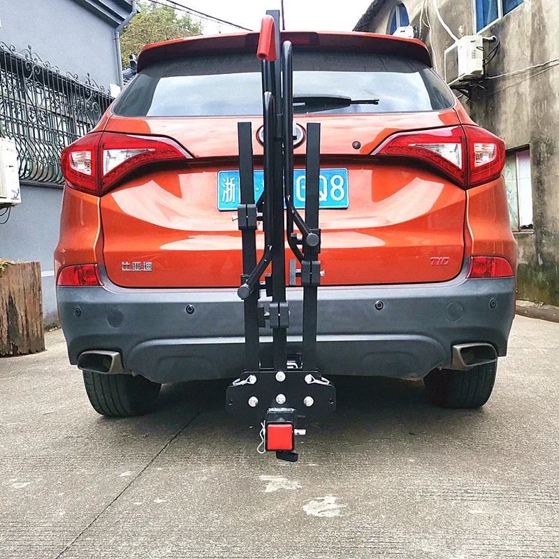 4 Bicycle Platform Brackets Foldable Rear Mounted Pedals Assist Frame Rear Trailer Installation Hook Receiver Maximum Load 100KG