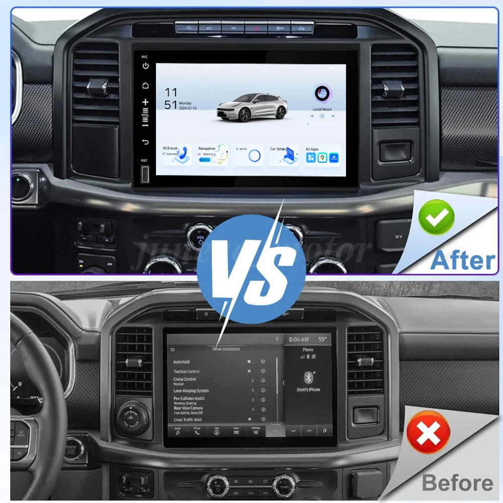 نظام تحديد المواقع 7 "لسيارة فورد F250/F350 2006-2014 اللاسلكية CarPlay أندرويد 15 راديو السيارة واي فاي مشغل وسائط متعددة رئيس وحدة جوجل خريطة الكاميرا 4 جيجابايت