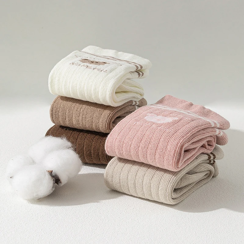 Chaussettes longues en coton pour bébé de 0 à 5 ans, nouveau-né, enfant en bas âge, doux, élastique, chaud, fille, garçon, mignon, dessin animé, désossées, nouvelle collection hiver