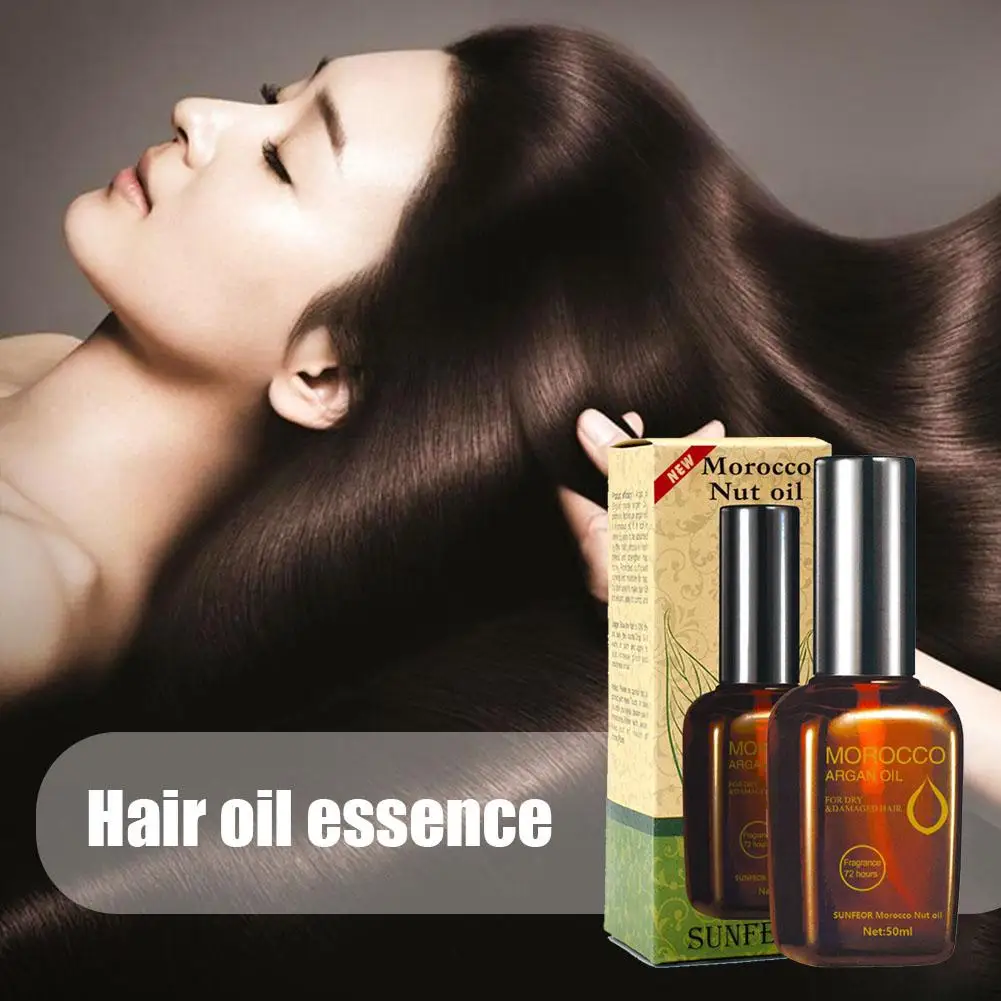 50ML Hair Care Moroccan Pure Argan Oil Hair Essential Oil for Dry Hair Types Multi-functional Hair Care Products for Woman K2W3