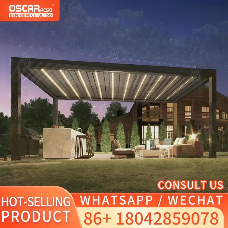 

Лидер продаж, водонепроницаемый уличный алюминиевый солнцезащитный козырек, современная беседка для сада, патио, беседка на заднем дворе