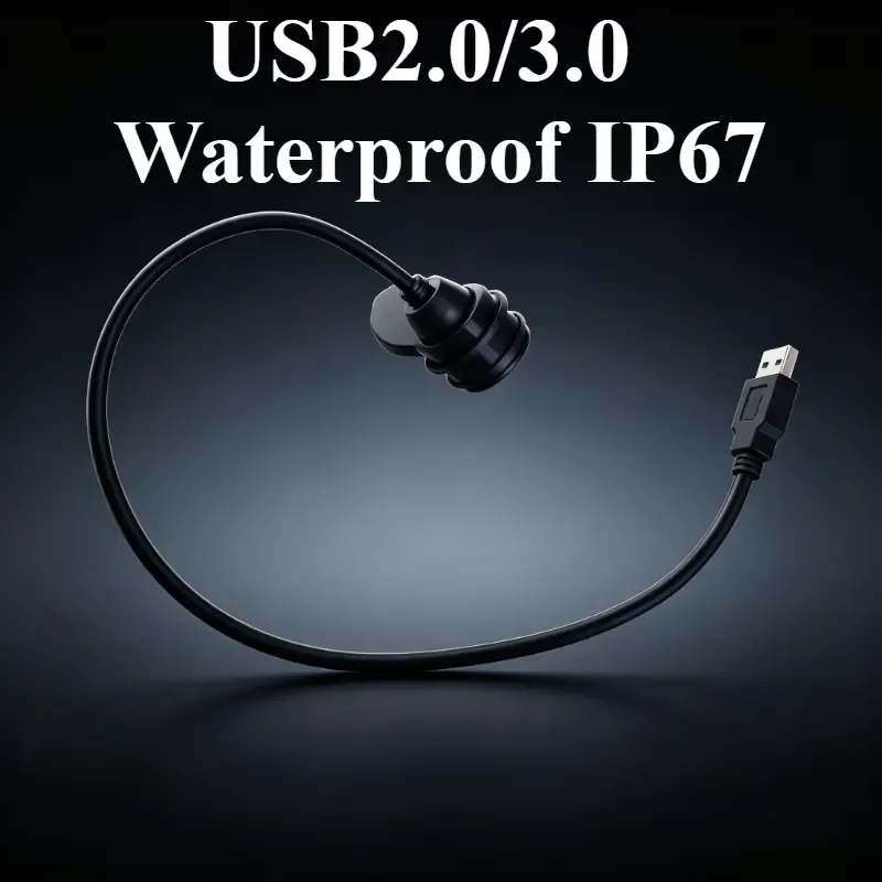 IP67 USB 2.0/3.0 Aviation Plug Socket Industrial Grade USB3.0 Cable Connector Data Signal Connector Waterproof Extension Line