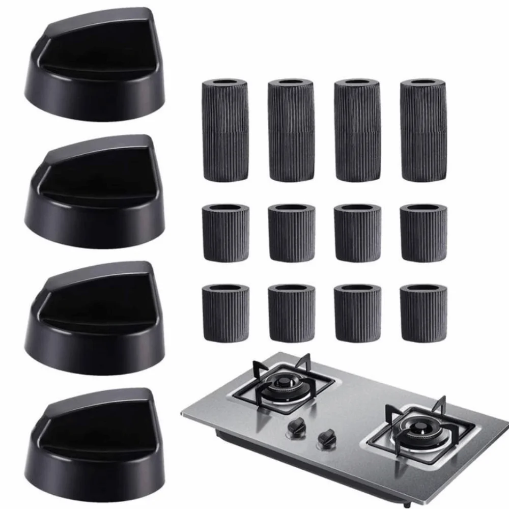 Easy to Install ABS Stove Control Knobs Portable With Adapters Replacement Stove Knobs Control Knob Set Kitchen Accessories