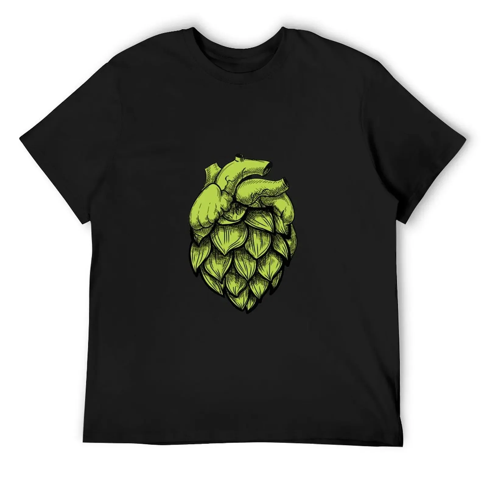 Heart Shaped Hops green T-Shirt oversized custom t shirt cute tops summer clothes shirts men