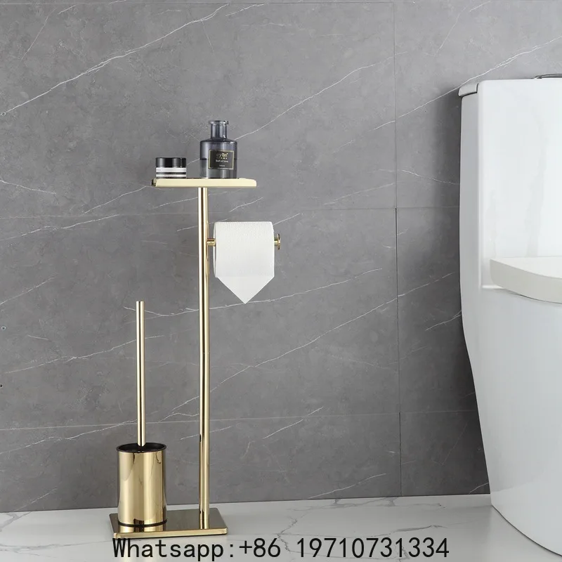 

Toilet brush Floor paper towel holder Household bathroom waterproof toilet paper roll paper vertical integrated storage rack