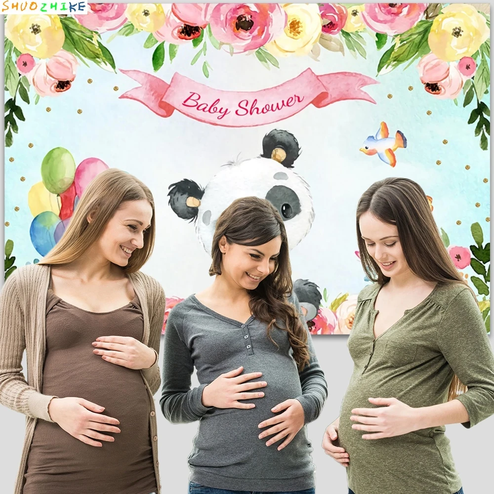 Panda-Hintergrund, grüne Bambusblumen, Neugeborene, Babyparty, Kindergeburtstag, Party, Fotografie, Hintergrund, Dekoration, Fotostudio-Requisiten