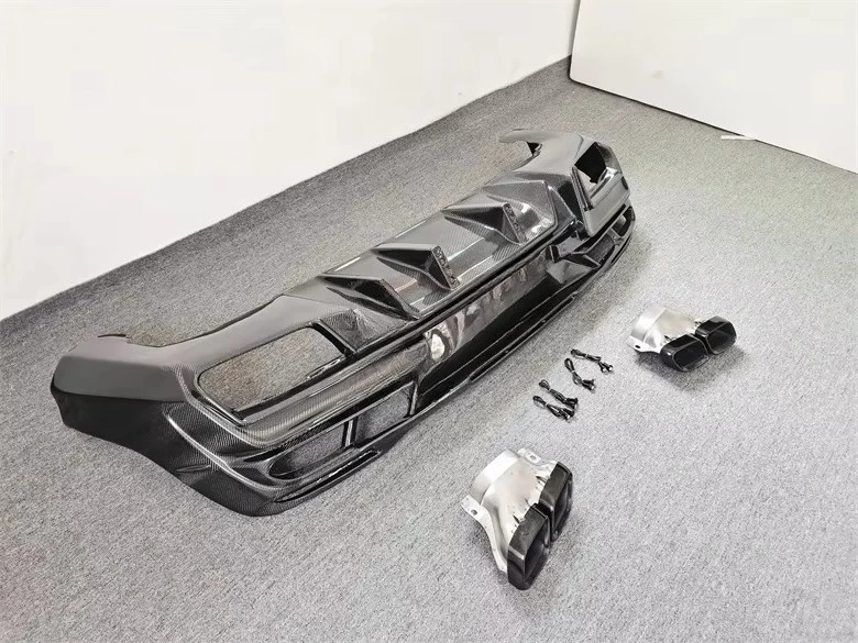 LD Style Carbon Fiber Rear Diffuser Exhaust Tipe For GLE Coupe BodyKit 3