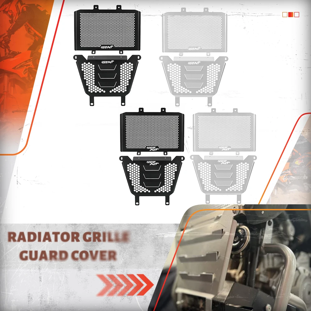 

For CFMOTO 450MT Ibex 450 CNC Motorcycle Accessories Radiator Guard Engine Front Exhaust Cover Protector Crap Flap 2024-2026