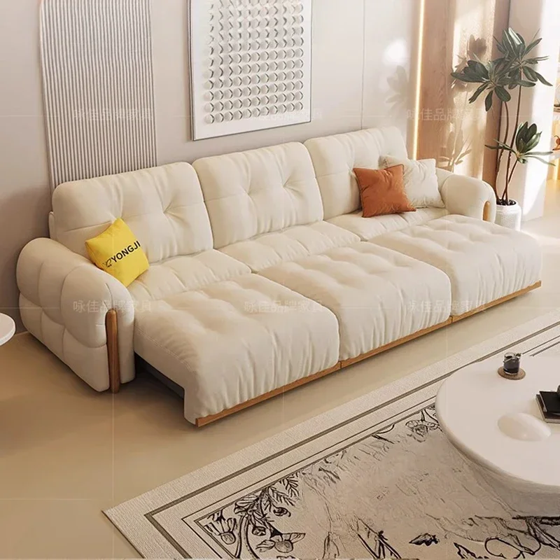 

Modern Luxury Nordic Cream Style Electric Retractable Reclining Living Room Sofa - Lazy Home Furniture Sofa Cama YXLS
