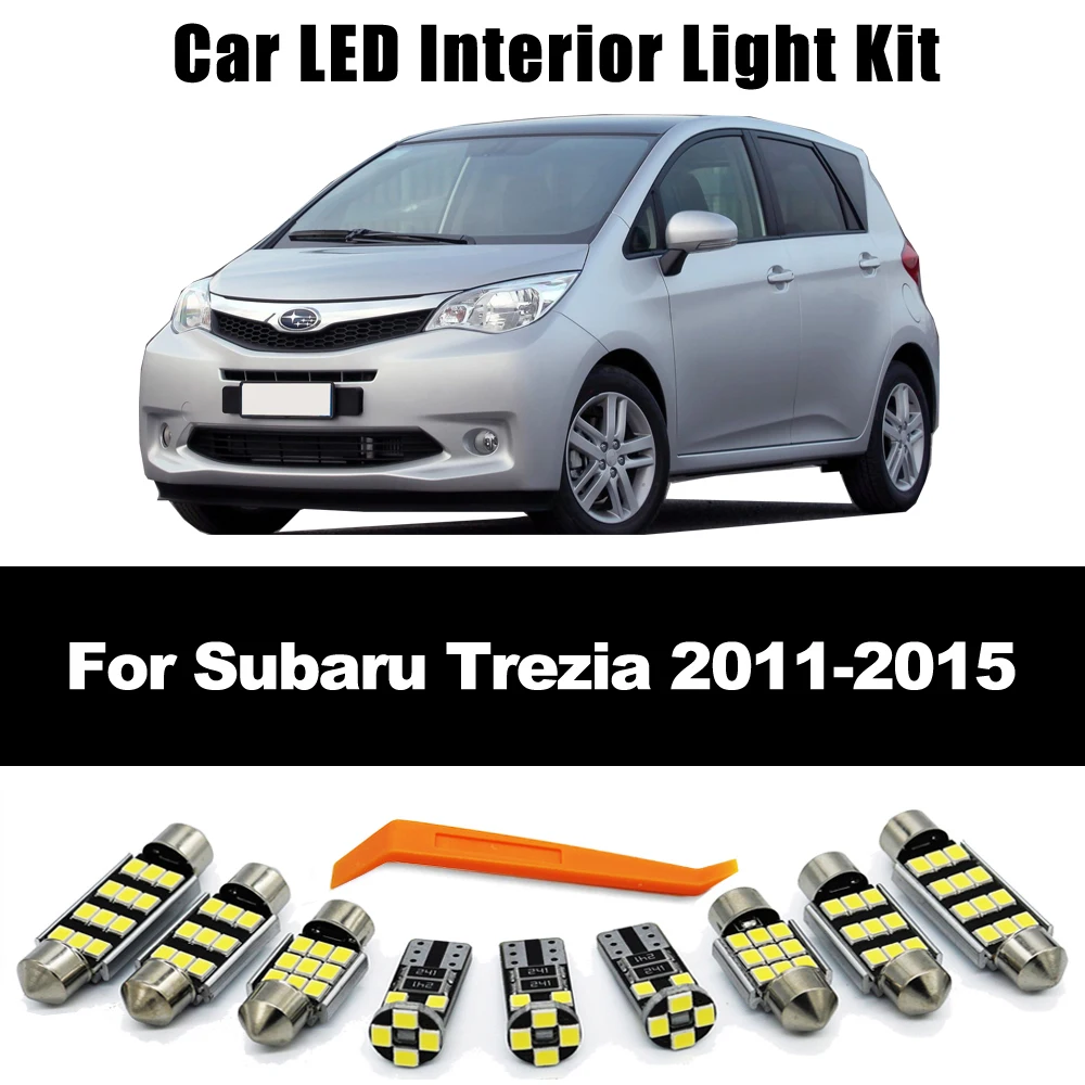 

ZITWO 9 шт. Автомобильная светодиодная лампа Canbus для Subaru Trezia 2011 2012 2013 2014 2015 Светодиодная внутренняя купольная лампа для чтения карт Комплект аксессуаров