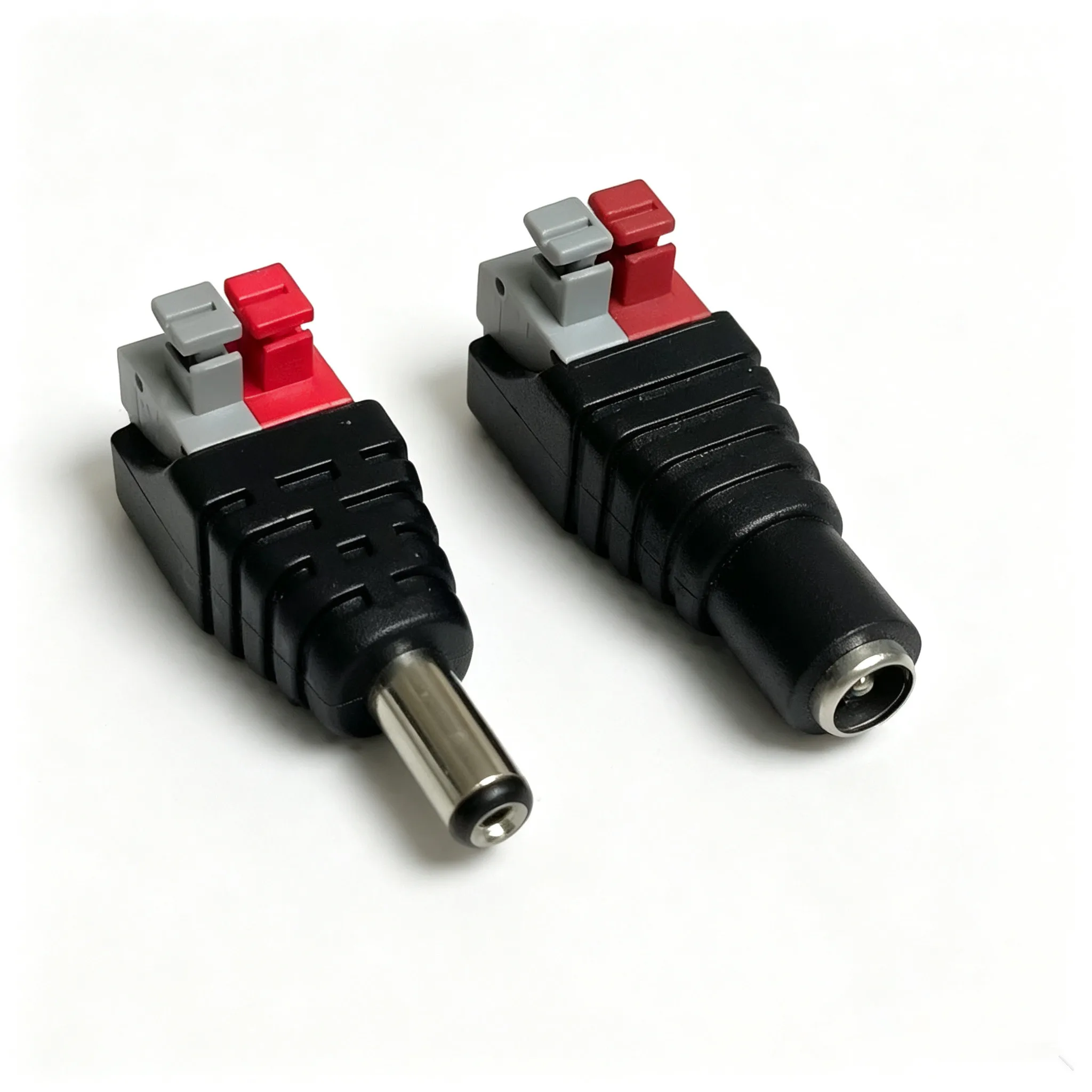 100Pcs DC male and female power connector 5.5*2.1mm plug positive and negative to connector pressure terminal LED wiring connec